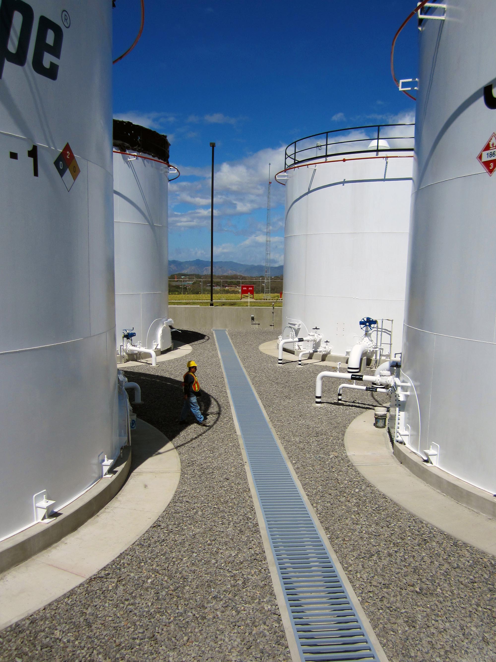 Drainage Trench System Between Tanks